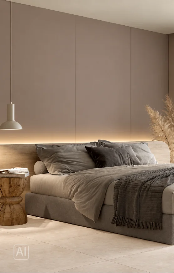 Premium klases bambusa WPC sienas panelis Grigio Matte Mono, 2800 × 1200 × 8 mm
